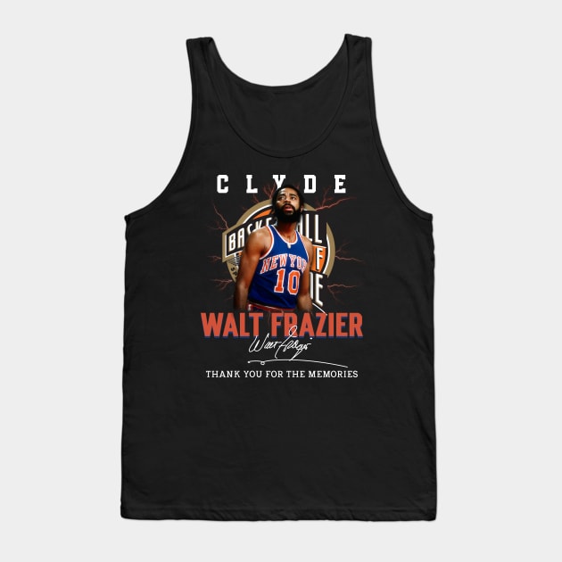 Walt Frazier The Clyde Basketball Legend Signature Vintage Retro 80s 90s Bootleg Rap Style Tank Top by CarDE